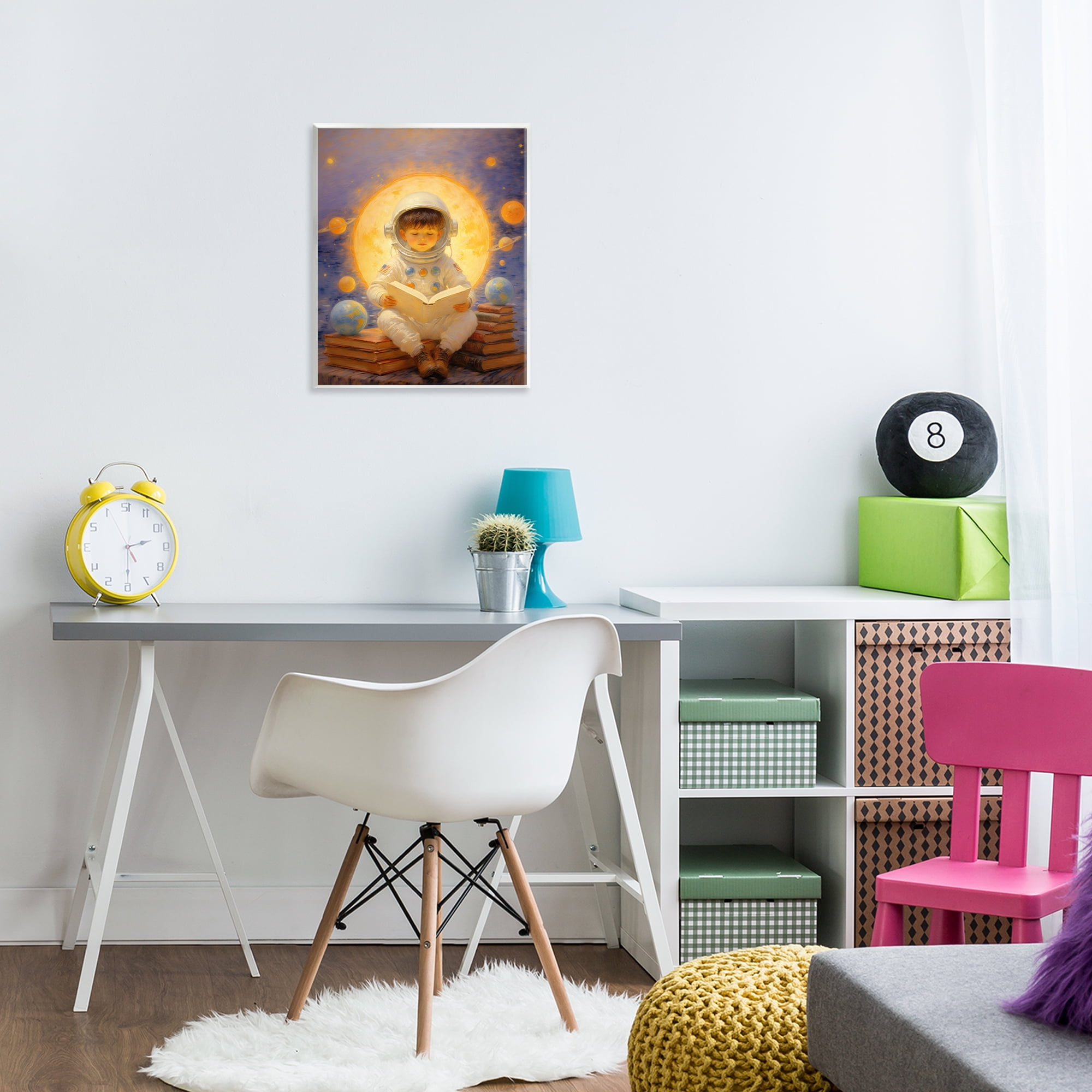 Astronaut Child Learning Wall Plaque Art, design by Angie Hawke