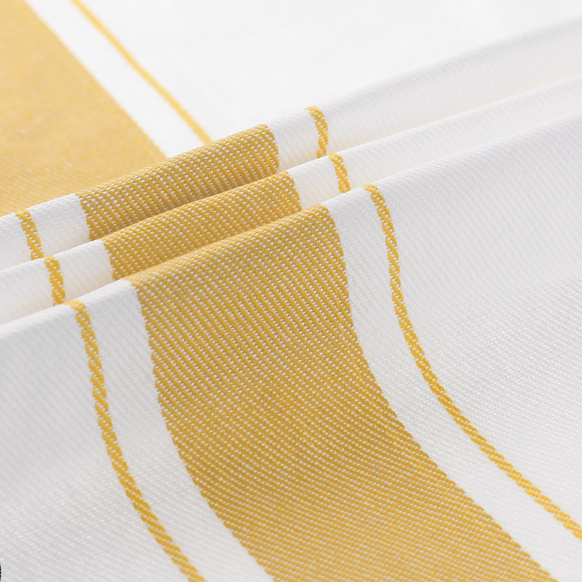 Unique Bargains Cotton Dish Clean Towels Kitchen Dishcloth Set Yellow/Brown 20" x 28" - 4 pack