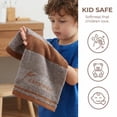 thumbnail image 6 of Unique Bargains Ear of Wheat Stripe Cotton Soft Absorbent Hand Towel Brown 2pcs 29" x 13", 6 of 7