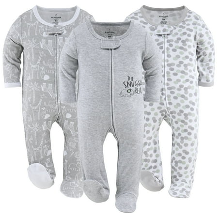 UPC: 0841297169922 | The Peanutshell Baby Sleep N Play Footed Pajamas for Boys or Girls 3 Pack Newborn to 9 Months
