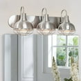 thumbnail image 3 of Kira Home Liberty 24" 3-Light Modern Industrial Vanity/Bathroom, Kitchen Light + Metal Cage Shades, Brushed Nickel, 3 of 7