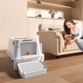 thumbnail image 2 of Caja de arena para gatos AOTRUTII XL de acero inoxidable para grandes felinos, 2 of 9