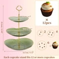 thumbnail image 2 of Unique Bargains 3 Tier Dessert Cupcake Stand Holder with Tiered Tray Green, 2 of 6