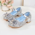 thumbnail image 3 of Zapatos de princesa para niñas, con lazo, tacones altos, zapatos de rendimiento para niñas medianas y grandes, zapatos individuales para niñas pequeñas, 3 of 6