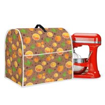 ZIATUBLES Kitchen Stand Mixer Dust Cover Multi-Functional Appliance Cover with Front Pockets for 6-8 Quart Mixers Washable Reusable Home Decor Accessories, Orange Leaf Brown