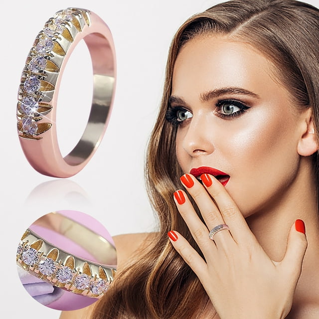 Fiudx Anillo para Dama, Elegante Joya con Diseño Geométrico, Llamativo Material de Aleación, Ideal para Uso Diario, Ocasiones Especiales, para Amantes de La Moda. Viene En Un Elegante Empaque de Opp.