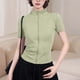 thumbnail image 1 of Xuyuer Yoga Waist Cinch Short Sleeve Top - Women's Casual Sports Half High Neck Summer Shirt for Workout Sessions, Athletic Streetwear Style & Breathable Gym-to-Street Wear, 1 of 4