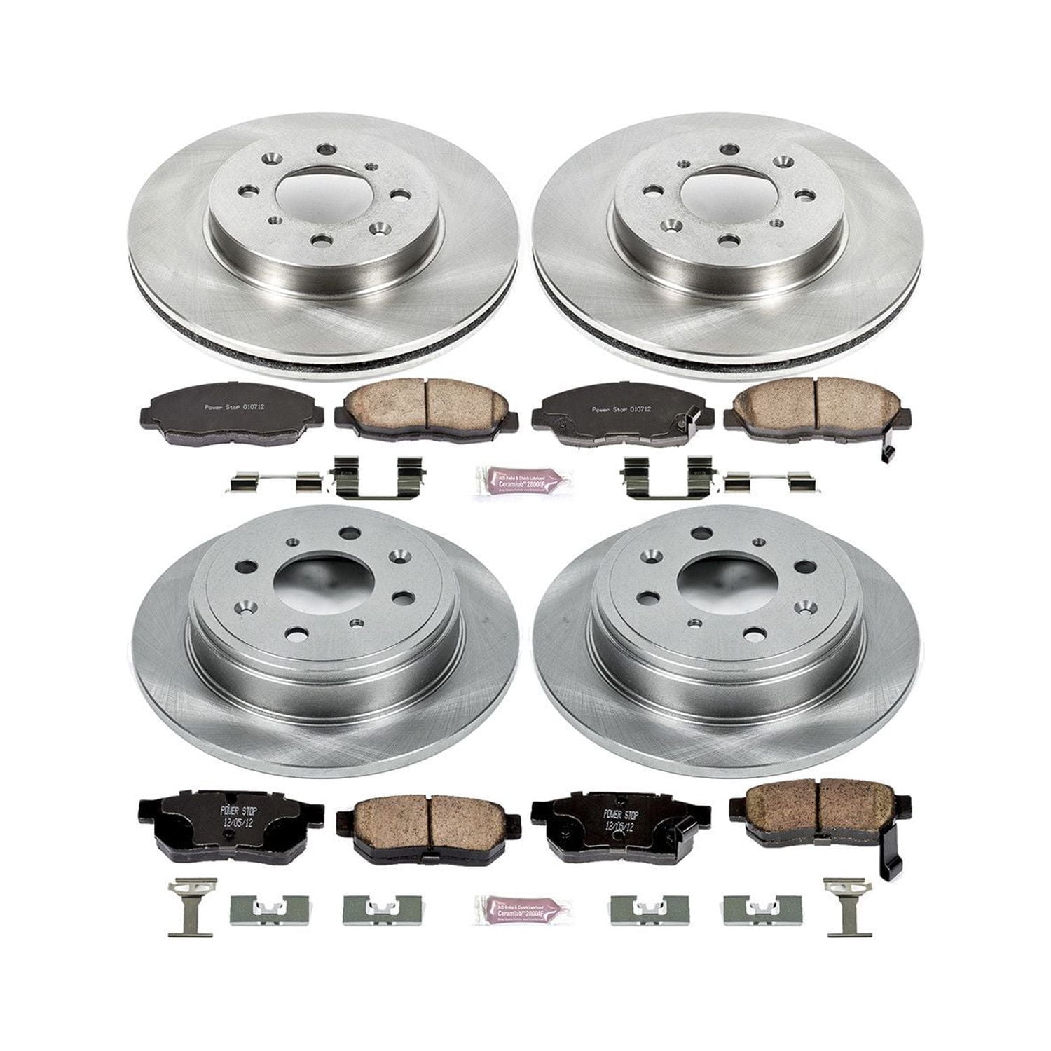 Power Stop Front and Rear Stock Replacement Brake Pad and Rotor Kit KOE691