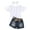White, variant on Toddler Baby Girl Summer Clothes Set Cute Lace Floral Crop Tops and Denim Shorts Baby Girl 2 Piece Outfit