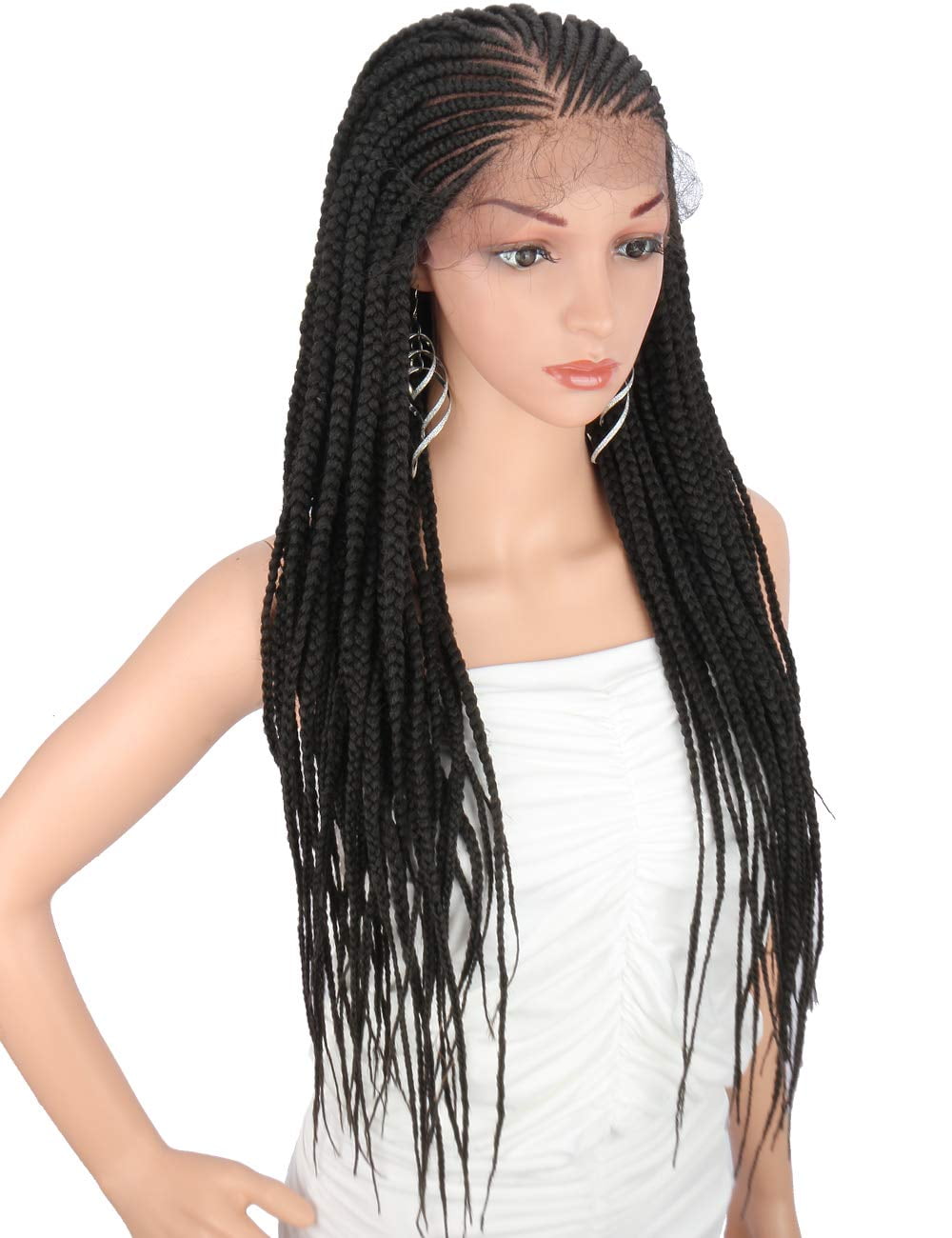 Kalyss 28 Hand-Braided 13X6 Lace Frontal Side Part Twist Braids Wigs with  Baby Hair for Black Women 100% kanekalon Ombre Black to Brown Synthetic  Lightweight Hand-Tied Lace Front Box Braided Wig