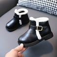thumbnail image 3 of LEEy-world Toddler Shoes Fashion Autumn and Winter Girls Boots Flat Bottom Non Slip Short Plush Warm Solid Buckle Comfortable Girl Toddler Boots (Black, 9 Toddler), 3 of 5
