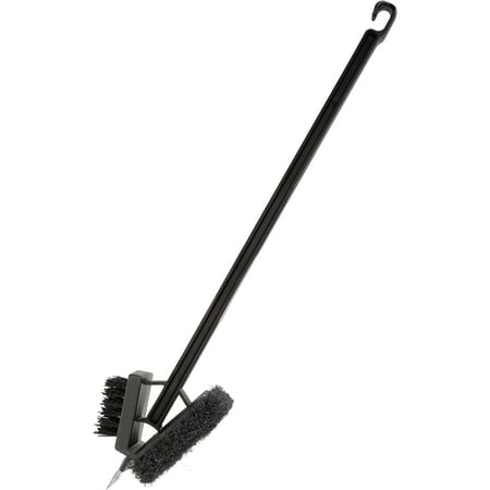 Expert Grill 3-in-1 XL BBQ Double Grill Brush, Heavy Duty Long Reach Black Nylon Brush