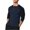 Navy, variant on WREESH Men's Basic Solid Color Long Sleeve Knit T-Shirt, Beefy Muscle Tee, Round Neck Workout Top