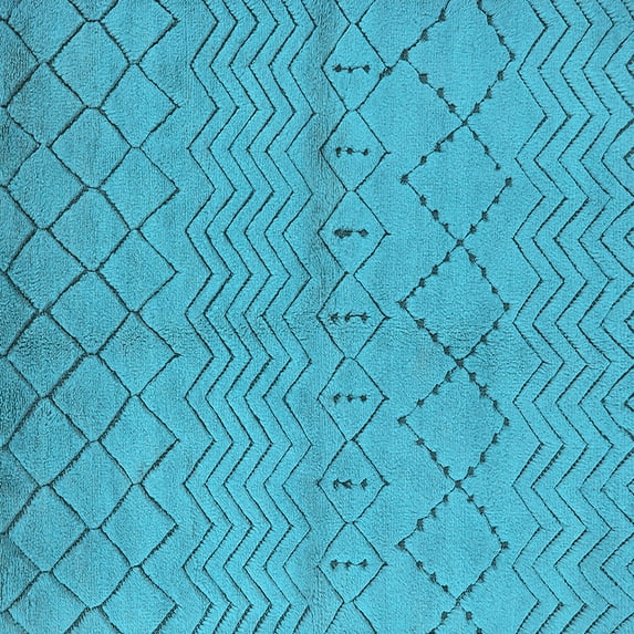 Ahgly Company Indoor Square Oriental Light Blue Industrial Area Rugs, 4' Square