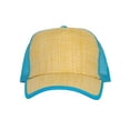 thumbnail image 2 of Top Headwear Trucker Straw Hats For Men Two-Tone Snapback Cap, Natural Turquoise, 2 of 4