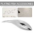 thumbnail image 3 of Zoyueyie 13cm Abstract Fish Accessories Plating ABS Plastic DIY Sticker Wall Mounted Mirror Surface Fish Household Decor Supplies (Left Mouth, Silver), 3 of 10