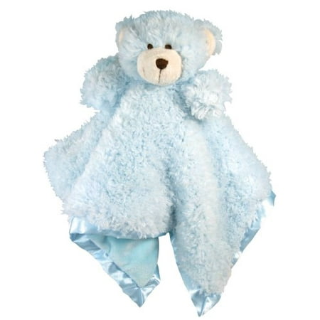 Stephan Baby Ultra Soft Cuddle Bud Blankie Bear, Blue Multi-Colored