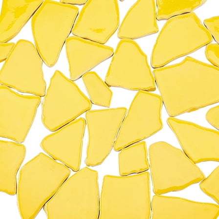1box Yellow Irregular Mosaic Tiles for Crafts Bulk Ceramic Mosaic Tiles Pieces 1 Pounds