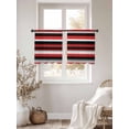 thumbnail image 3 of Red Black Sheer Curtains 45 Inches Long 2 Panels Grey Stripes Abstract Modern Geometric Stripe Light Filtering Semi Sheer Window Curtains Drapes for Bedroom Living Room 52"x45", 3 of 7