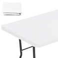 thumbnail image 2 of Deago Rectangle Table Cloth Cover Waterproof Polyester Elastic Fitted Tablecloth for 6 Foot Tables Washable Folding Table Protector for Picnic, Camping, Outdoor (White, 30"x72"), 2 of 10