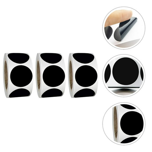 OUNONA  3 Rolls Printable Labels Chalkboard Stickers Round