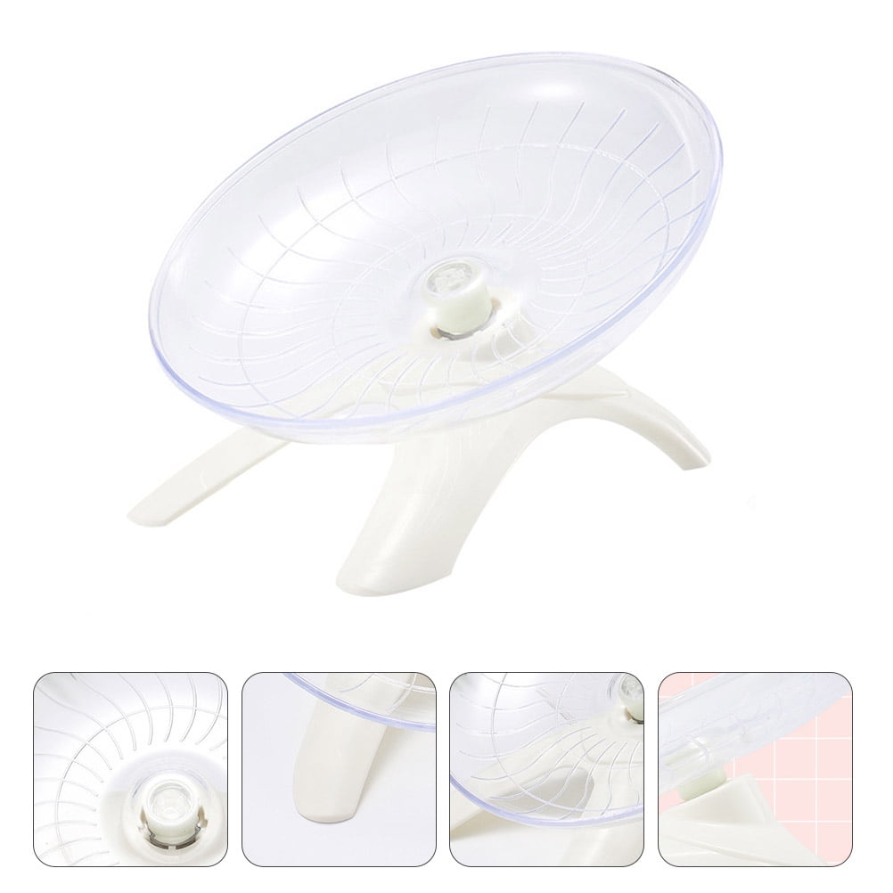 OATIPHO White Plastic Hamster Exercise Wheel for Silent Pet Jogging and Running
