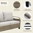 thumbnail image 5 of INTER HUT Modern Wicker Patio Furniture Set, Rattan Outdoor Conversation Set with Comfortable Cushions, 1 loveseat sofa and 2 Ottomans, Brown/Beige, 5 of 8