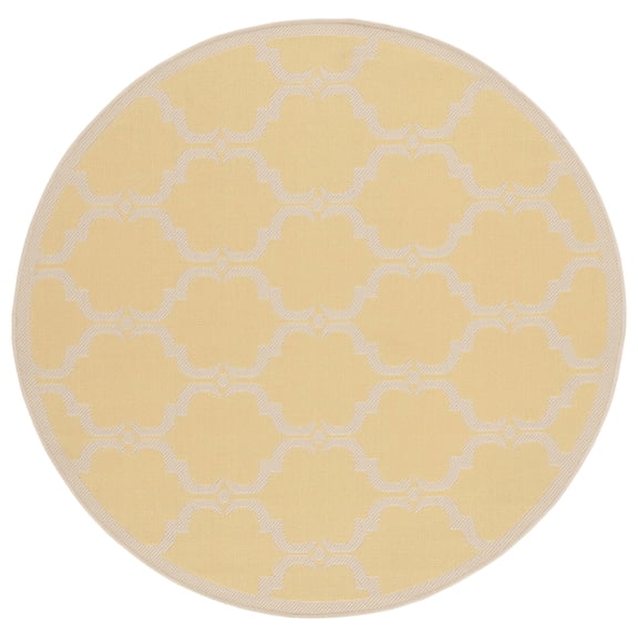 Safavieh Courtyard Yellow Indoor Outdoor Rug - Round 5'