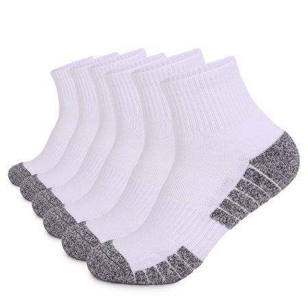 

6 Pack Men s Ankle Socks with Cushion Sport Athletic Running Socks White Large