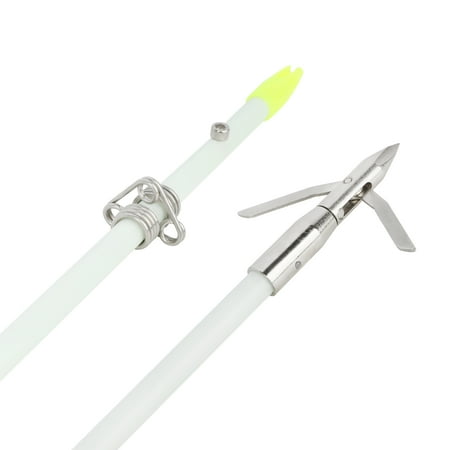 SHARROW 34-inch 8 mm White Bow Fishing Arrows Fiberglass Arrows with Safety Slides (Pack of 12)
