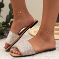 thumbnail image 2 of Bmisegm Women Sandals Fashion New Pattern Water Diamond Decorative Flat Bottom Comfortable Open Toe Breathable Non Slip Beach Slippers Womens Sandals Summer Brown 6.5, 2 of 9