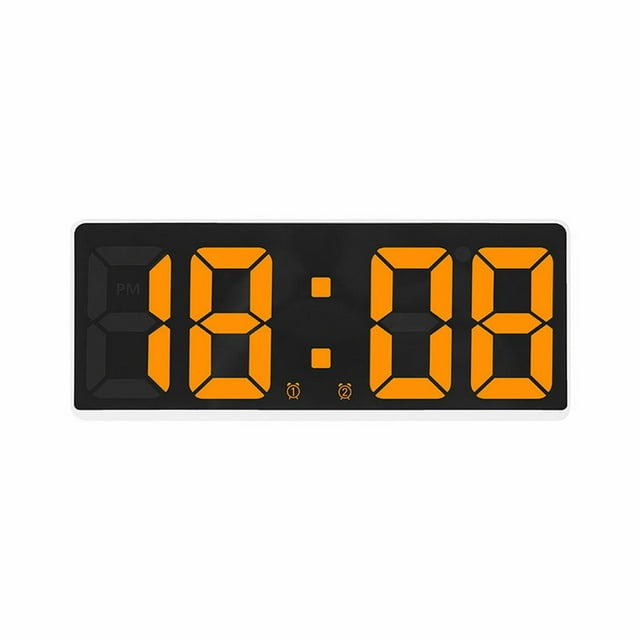 Reloj Kaireo en liquidación, reloj LED sencillo con carcasa blanca y naranja, despertador digital LED de escritorio, despertador electrónico con retroiluminación para el hogar, reloj para el hogar, 1