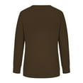 thumbnail image 6 of Latest Seasonal Must-Haves! HIMIWAY Fall Fashion Tops Women's Fashion Casual Long Sleeve Solid Round Neck T-shirt Top Pullover Brown M, 6 of 6