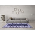 thumbnail image 3 of Ahgly Company Machine Washable Indoor Square Persian Blue Traditional Area Rugs, 5' Square, 3 of 4