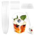 thumbnail image 2 of 30Pcs Dessert Cups with Spoons 5oz/150ml Clear Square Appetizer Cups Mini Reusable Plastic Dessert Pots Set Stackable Dessert Cups for Dessert Pudding Mousses Yogurt Snacks Party, 2 of 10