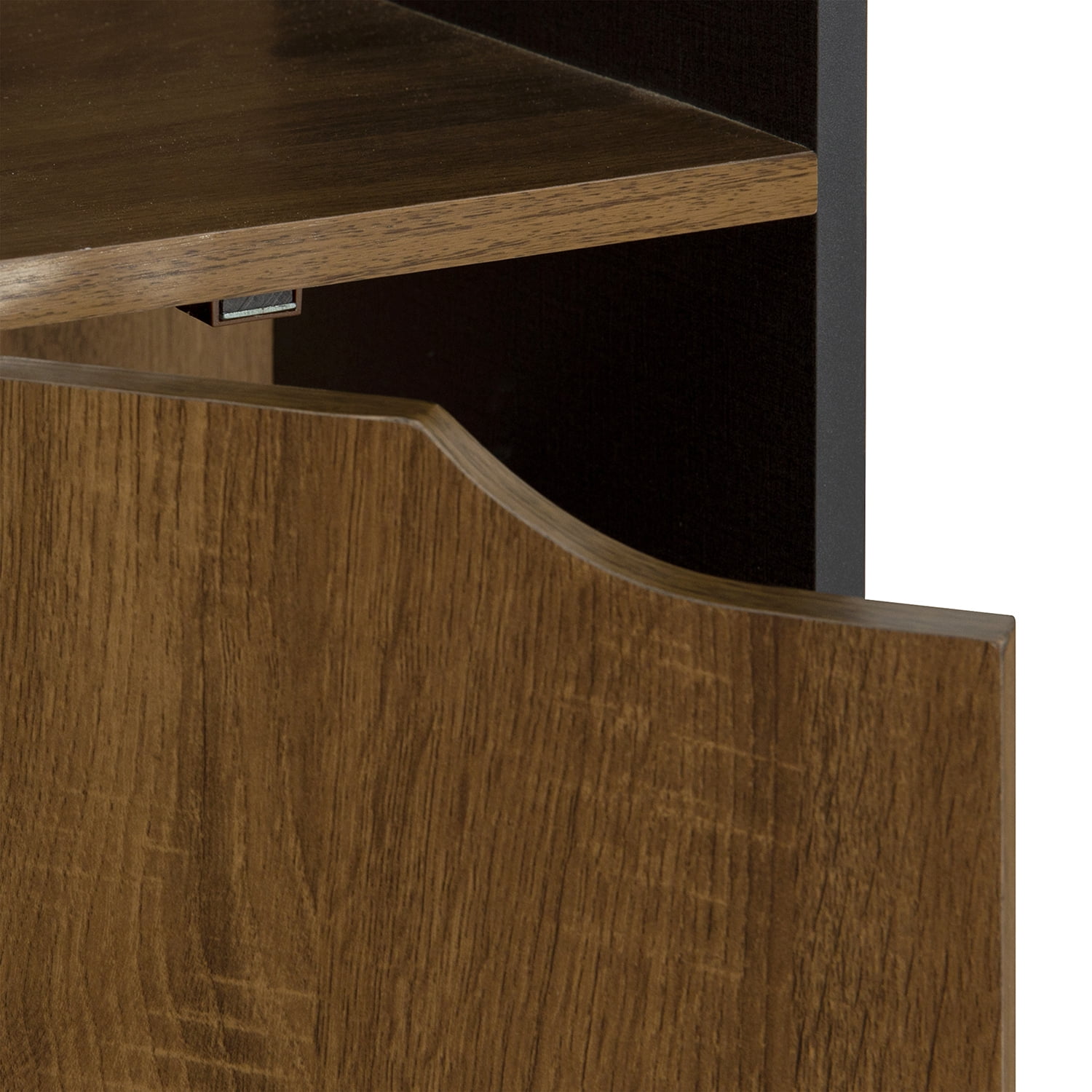 Kepooman 2 Tiers Bookcase Tall Book Shelves, Storage Shelves Organization Furniture for Living Room and Home, Walnut Color