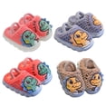 thumbnail image 4 of Toddler Boys Girls Cute Dinosaur Slippers Cozy Plush Shoes Winter Warm Cotton House Slipper Kids Comfy  ndoor Non-Slip Shoes, 4 of 6