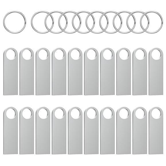 Flash Drive ABLAZE de 1 GB USB 2.0 de metal, paquete de 20 con llaveros