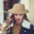 thumbnail image 3 of Elegant Panama Fedora Hat for Women Featuring Delicate Pearl Embellishments and Handmade Design, 3 of 8