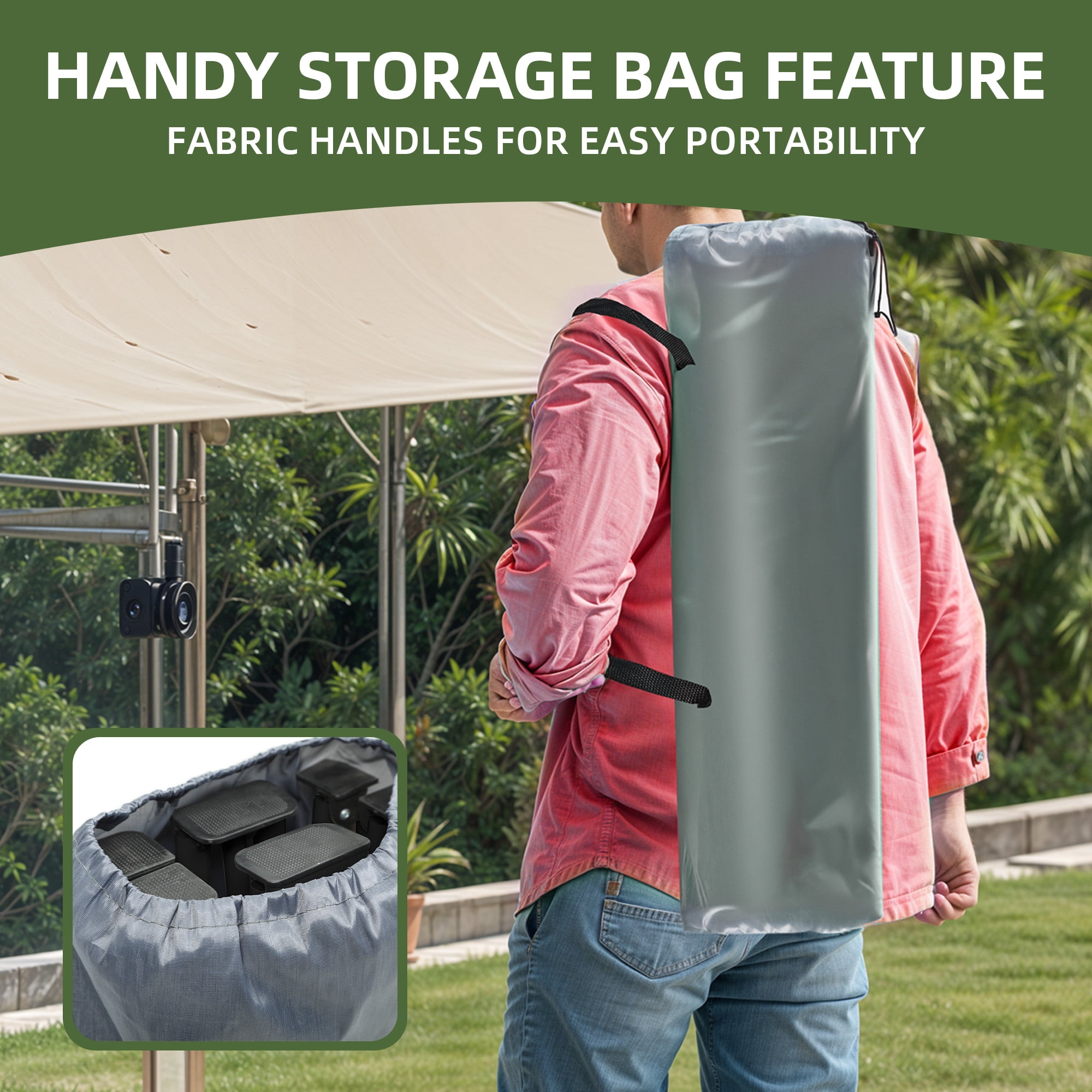 Uforic Folding Camping Cot with Mattress & Carry Bag,  Oxford, 575 Lb Capacity for Travel, Gray