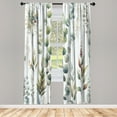 thumbnail image 2 of Ambesonne Green Curtains, Watercolor Look Urban Jungle, Pair of 28"x63", Slate Brown White Khaki, 2 of 2