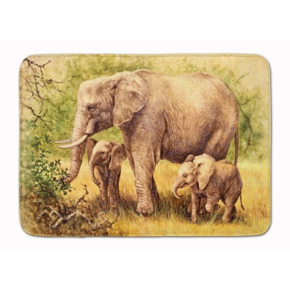 Elephants by Daphne Baxter Machine Washable Memory Foam Mat