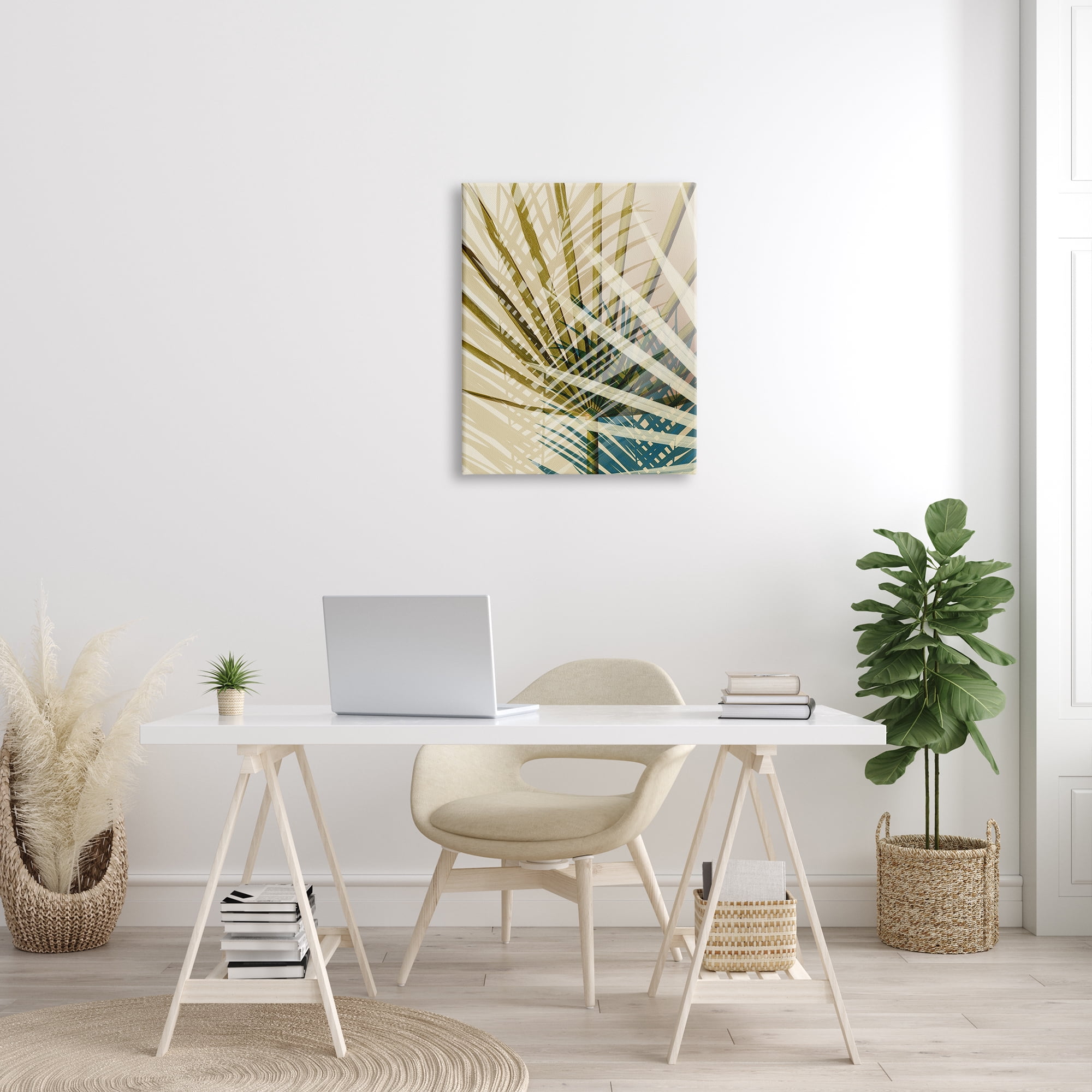 Expressive Summer Palms Tropical Leaf Arrangement Modern Abstraction 24 in x 30 in Painting Canvas Art Print, by Stupell Home Décor