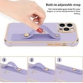 thumbnail image 3 of for iPhone 13 Pro Max Case for Women Girls, Bling Luxury Plated Bumper with Love-Heart Design, Adjustable Hand Strap Stand, Raised Edges Shockproof Protection for iPhone 13 Pro Max - Purple, 3 of 18