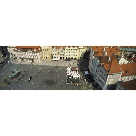 High angle view of buildings in a city Prague Old Town Square Prague Czech Republic Canvas Art - Panoramic Images (18 x