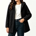 thumbnail image 2 of Fleece Coat for Women with Pockets Long Sleeve Button Down Winter Warm Hooded Jackets Casual Solid Color Loose Fashion Overcoat, 2 of 7