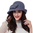 thumbnail image 4 of Certgust Under $5 Summer Sales Wide Brim Bucket Hat for Women Cloche Hat Elegant Bow Decor Bucket Hat Soft Color Blend Dress Hat for Ladies Fall Winter, 4 of 4