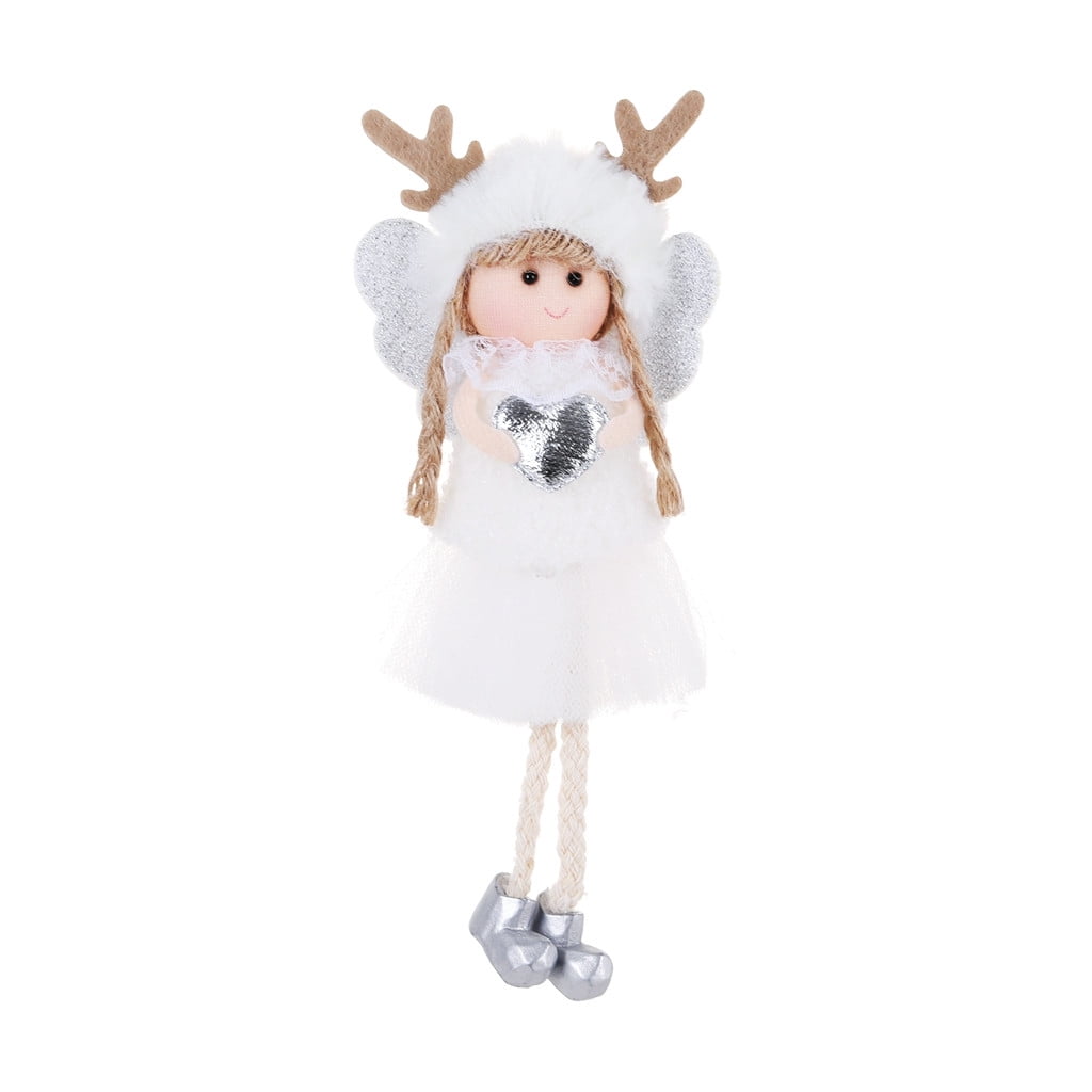 Christmas Angel Plush Toy Doll Pendant Xmas Tree Hanging Party Ornaments Decor 