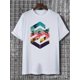 thumbnail image 2 of Camiseta elegante con estampado geométrico para hombre, top informal de verano, cómoda y de moda, cuello redondo, manga corta, adecuada para uso diario. Camiseta para adultos, hombres, mujeres, adoles, 2 of 6