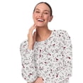 thumbnail image 6 of Aria Women’s Long Sleeve Stretch Velour 44" Sleepwear Nightgown, Sizes XS-5X, 6 of 7